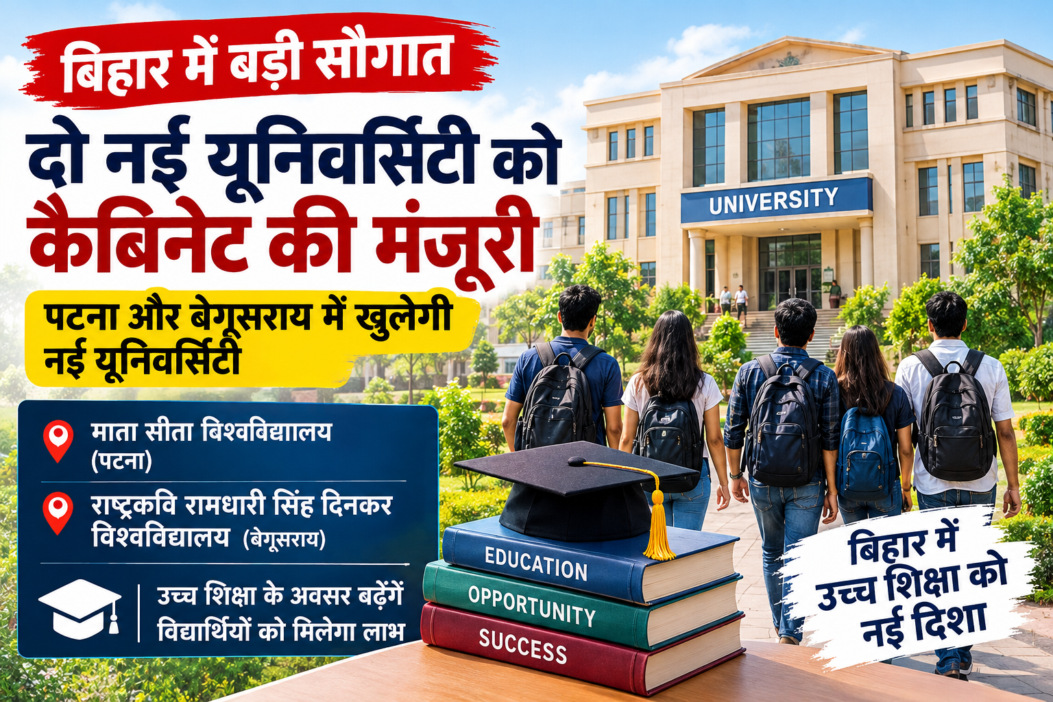 बिहार में दो नई यूनिवर्सिटी को कैबिनेट की मंजूरी, पटना और बेगूसराय में खुलेगी नई यूनिवर्सिटी